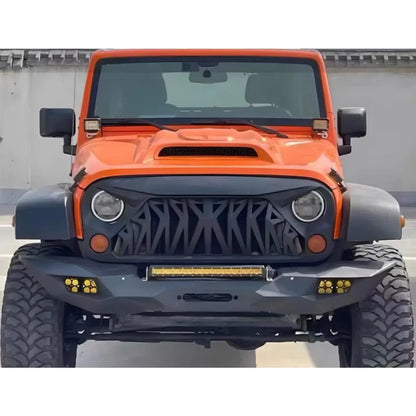 Shark Style for Jeep Wrangler JK 2008-2017 4x4 Front Bumper Grilles Offroad Racing Grills Air Vent Cover Trim Body Kit Auto Part