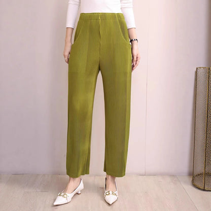 Miyake Pleated Fall Women Pants New High-waisted Thin Casual Pants Temperament Fashion Versatile Office Commuting Women's Pants