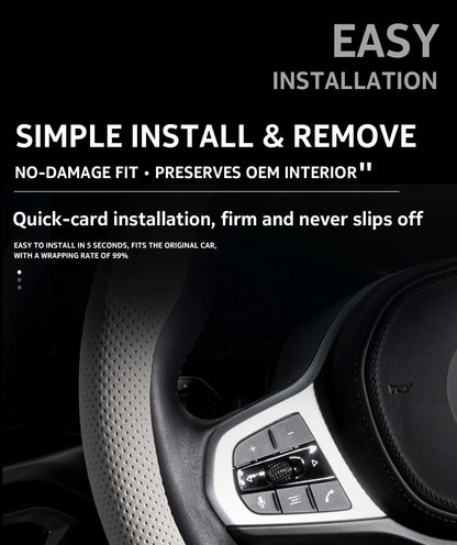 2026 New Ultra-Thin Car Steering Wheel Cover All-Season Universal  Anti-Slip Sweat-Absorbent Suede Nappa Automotive Interior