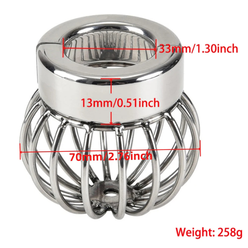 Electric Shock Penis Ring Ball Stretcher Scrotum Lock Metal Penis Cock Ring Heavy Pendant Weight Bondage Stainless Steel Sex Toy