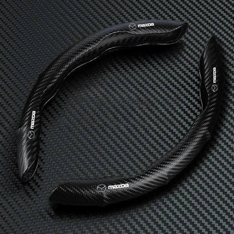 Car Steering Wheel Cover Carbon Fiber Sports Ultra-thin Non-slip Card Cover for Mazda 2 3 CX-3 CX-5 MX-5 BT-50 ATENZA CX-8 MX-30