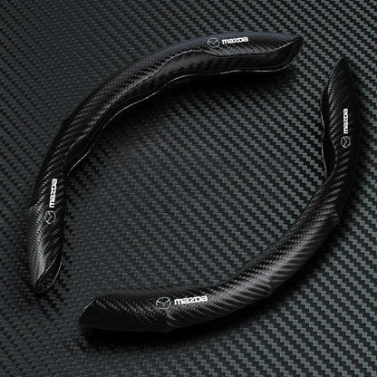 Car Steering Wheel Cover Carbon Fiber Sports Ultra-thin Non-slip Card Cover for Mazda 2 3 CX-3 CX-5 MX-5 BT-50 ATENZA CX-8 MX-30