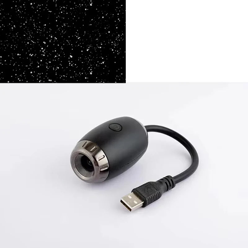 Car Interior Light Roof Star Light USB LED Starry Atmosphere Projector Decoration Night Party Decor Romantic Saturn Galaxy Light