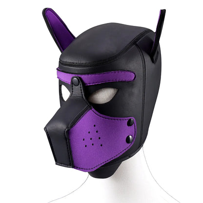 Party Masks Pup Puppy Play Dog Hood Sexy Neck Collar BDSM Bondage Kit Cosplay Full Head Ears Halloween Mask Sex Toy For Couples