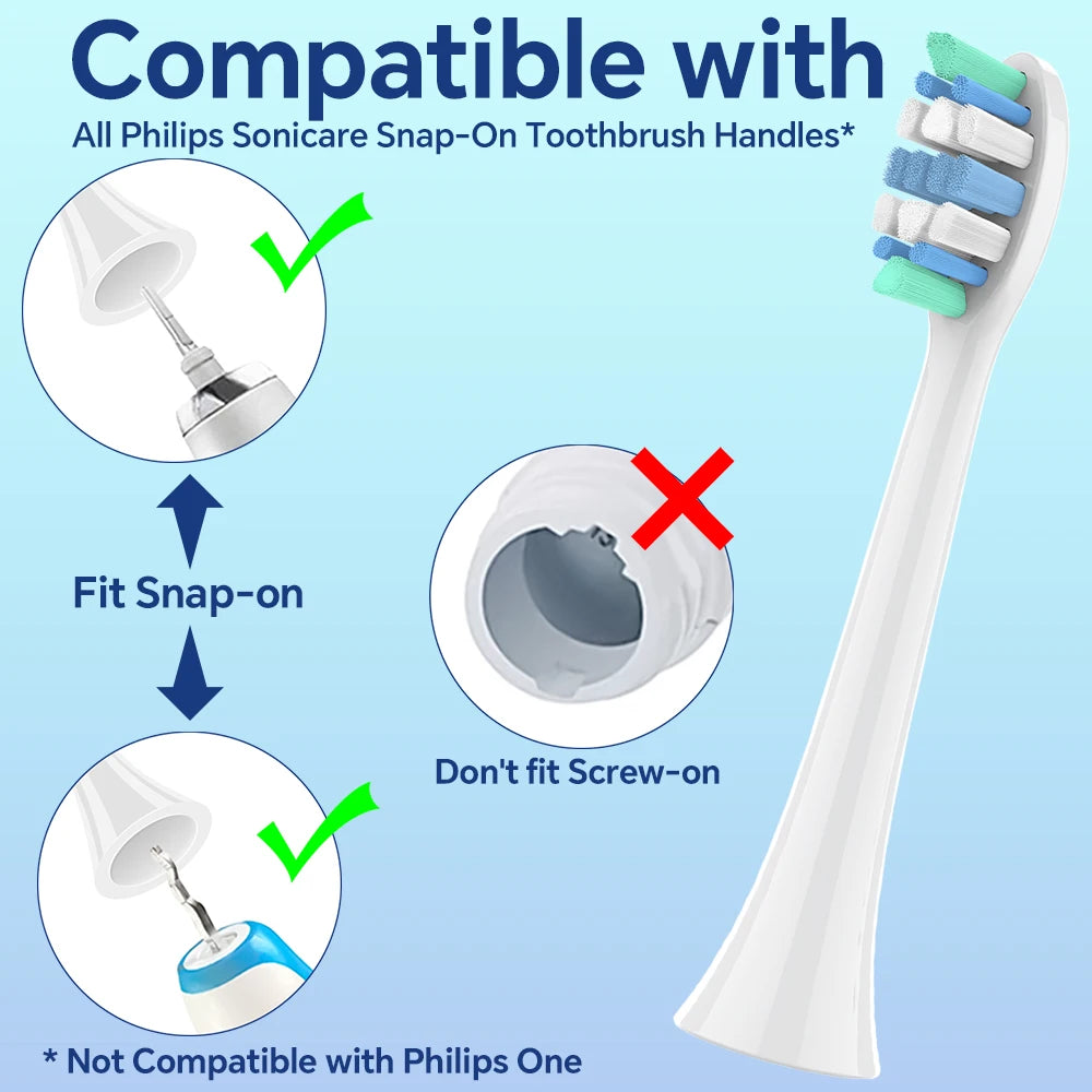 Pack of 4/8/12/20 Replacement Brush Heads Compatible with Philips Sonicare Electric Toothbrush, Tooth Head for HX4100/7500/9500