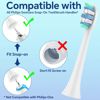 Pack of 4/8/12/20 Replacement Brush Heads Compatible with Philips Sonicare Electric Toothbrush, Tooth Head for HX4100/7500/9500