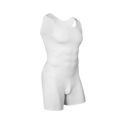 Men's Shapewear Bodysuit Tummy Control Slimming Shirt, Breathable Comfort with Back Opening for Easy Wear, Workout Body Shaper
