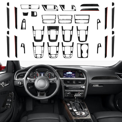 Car Center Console Gear Shift Panel Set, For Audi A4 S4 RS4 A5 S5 RS5 (2007-2016) Carbon Fiber Interior Sticker Trim Accessories
