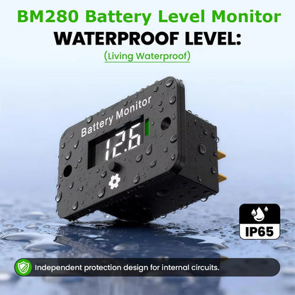 2026 New Upgrade BM280 Battery Level Monitor 12V 24V 36V 48V 60V 72V LCD Battery Voltage Meter for Golf Cart Club Car RV