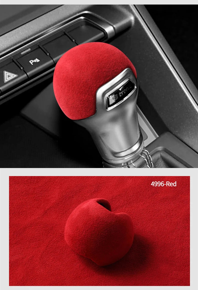 For Audi A3 Q2L S3 TT Sport Gear Shift Knob Boot Cover Trim Sticker Made of Alcantara Car Premium Interior Tuning Accessories