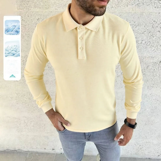 2026 Autumn Long Sleeve POLO Shirts Man High-quality Turn-down Collar Breathable Base Shirt Casual Work Golf Shirts Male Tops