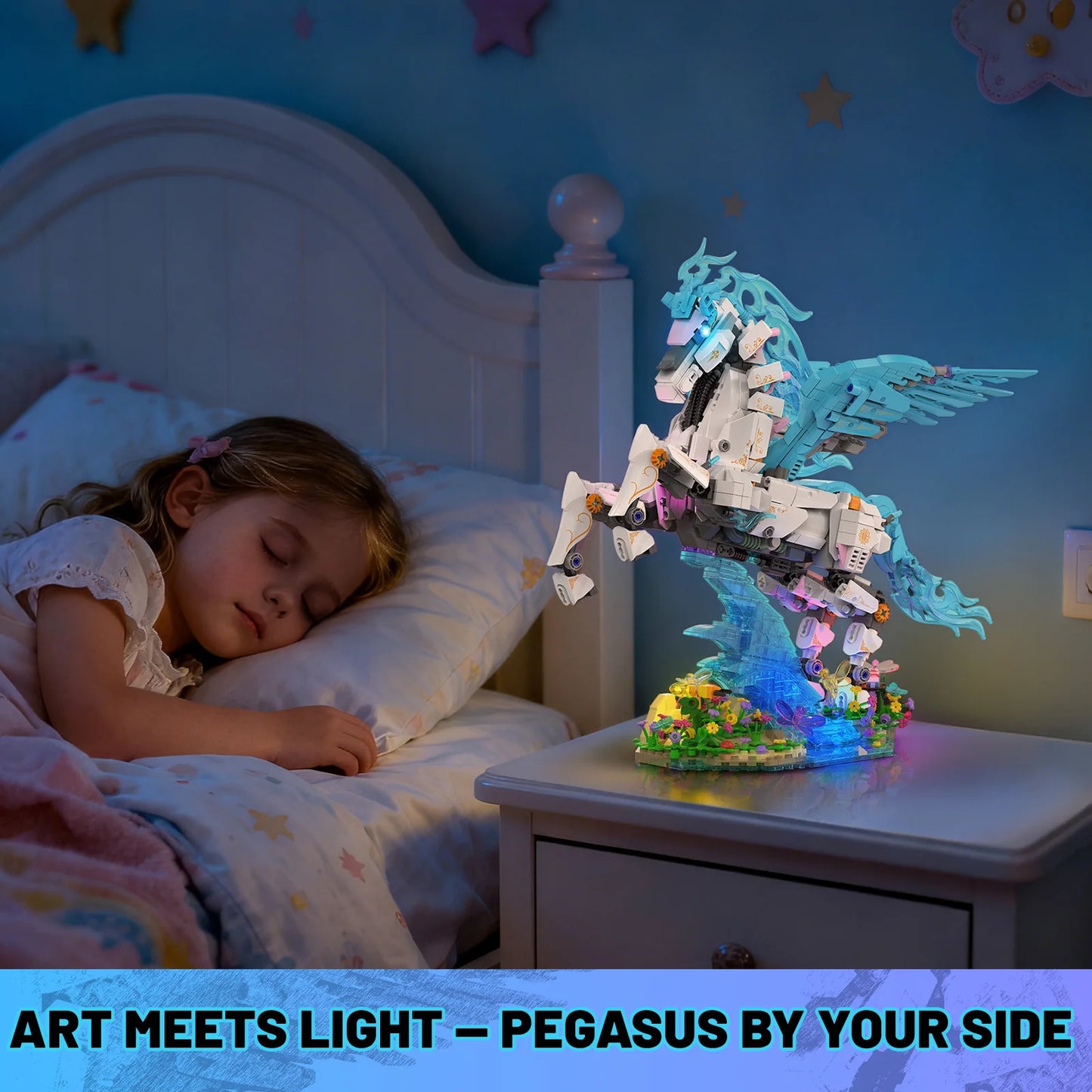 70015 Mechanical Pegasus Building Blocks DIY Model Light-up Desktop Decor Adult Collectible Gift Birthday Holiday 1878PCS