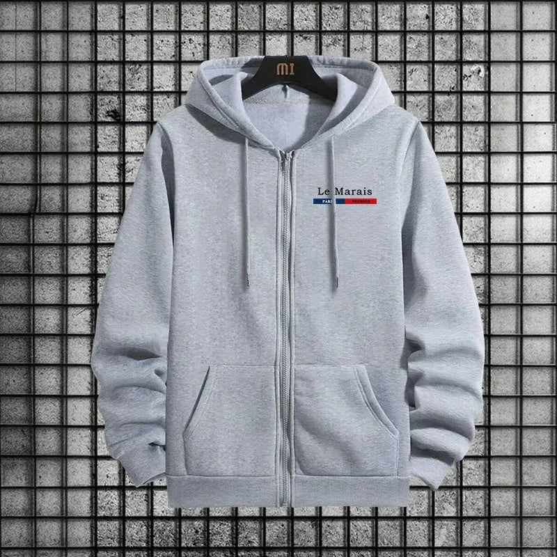 Herbst Winter Sport Stil Paris Le Marais Print Herren Trainingsanzug Set 2-teilig Hoodie mit Jogginghose Urban Streetwear Outfit