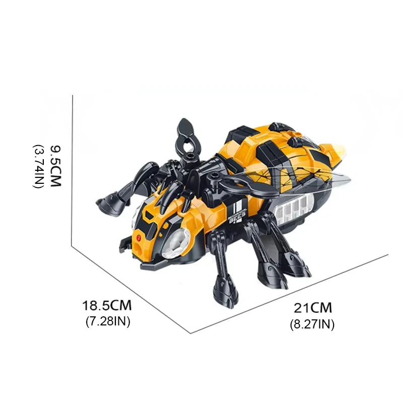 Electric Mechanical Bee Toy Featuring A Simulated Spray Function Crawling Action With Lights And Music Toys for Boys Kids Gifts