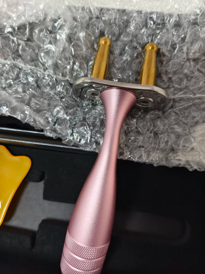 Pink Curved-Handle Magnetic Fork Made of Titanium Alloy Lymph Meridian Massage Stick Acid Discharge Bar Shoulder and Neck