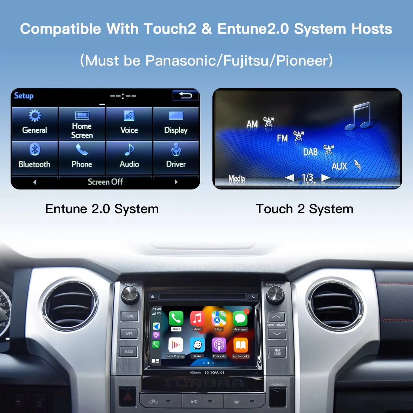 CARABC For TOYOTA CHR RAV4 Highlander Tundra Sienna Prius Yaris Camry Wireless Carplay Android Auto GPS Navigation