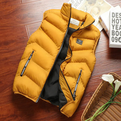 Outdoor Thickened Men's Cardigan Vest Spring Autumn Winter Casual Loose Large Size Outerwear Zipper Closure Hiking Waistcoat Men