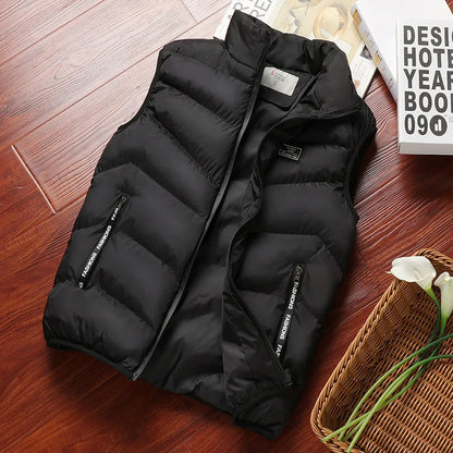 Outdoor Thickened Men's Cardigan Vest Spring Autumn Winter Casual Loose Large Size Outerwear Zipper Closure Hiking Waistcoat Men