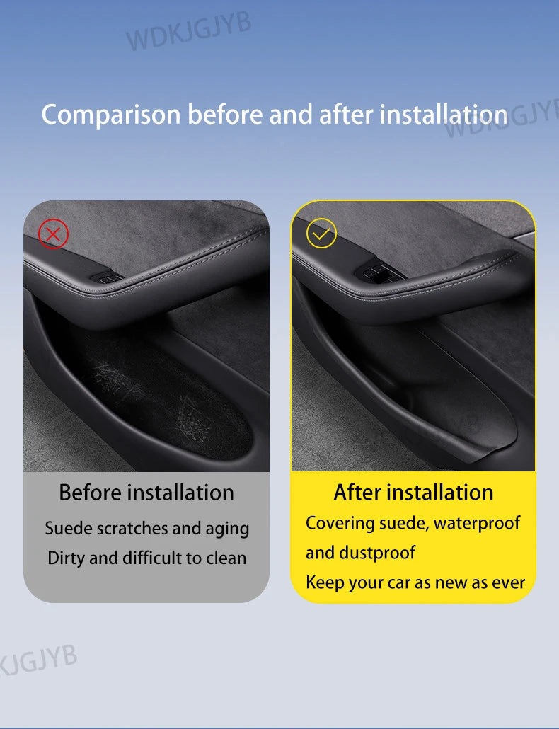 For Tesla Model YL Launch 2026 TPE Door Side Storage Box Front Rear Door Slot Organizer Tray Protector Model YL Door Storage Box
