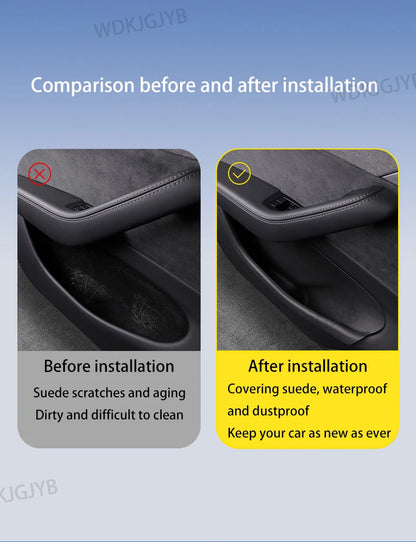 For Tesla Model YL Launch 2026 TPE Door Side Storage Box Front Rear Door Slot Organizer Tray Protector Model YL Door Storage Box