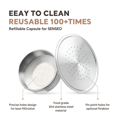 Reusable Coffee Capsule Pods for Senseo HD7801 Rich Crema Refillable Filters Cup Stainless Steel Metal Coffee Accessories