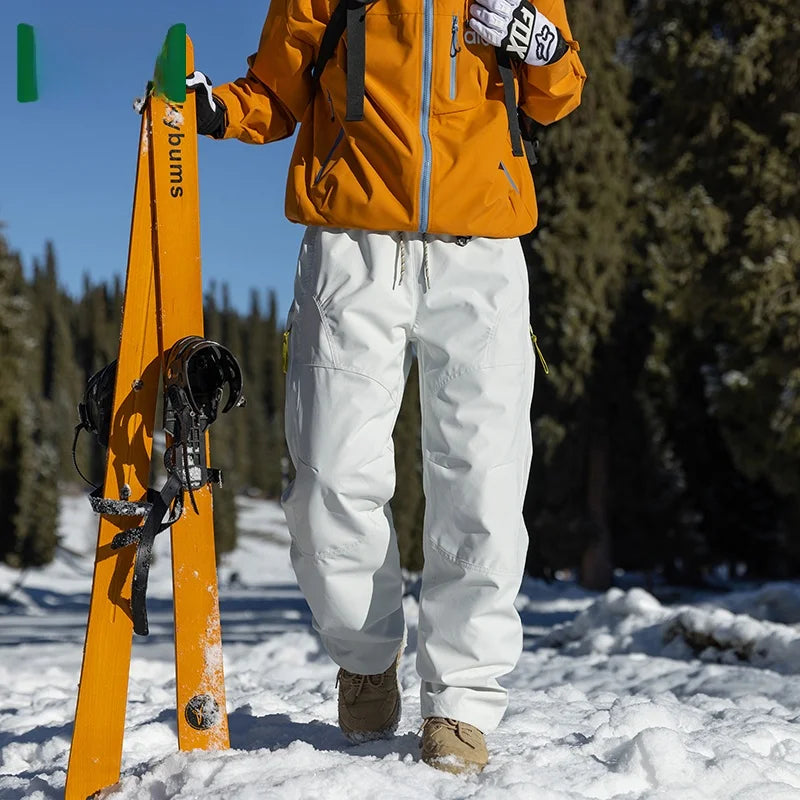Thickened down Trousers for Men Winter Warm Waterproof Mountain Climbing Workwear Sports Pants Youth Casual Long Pants Polyes...