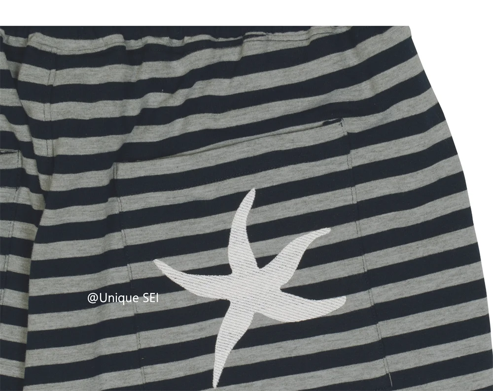 Unique Street Style Korean Lazy Star Embroidery Striped Sweatpants Casual Sporty Long Trousers for Women Straight Leg Pants