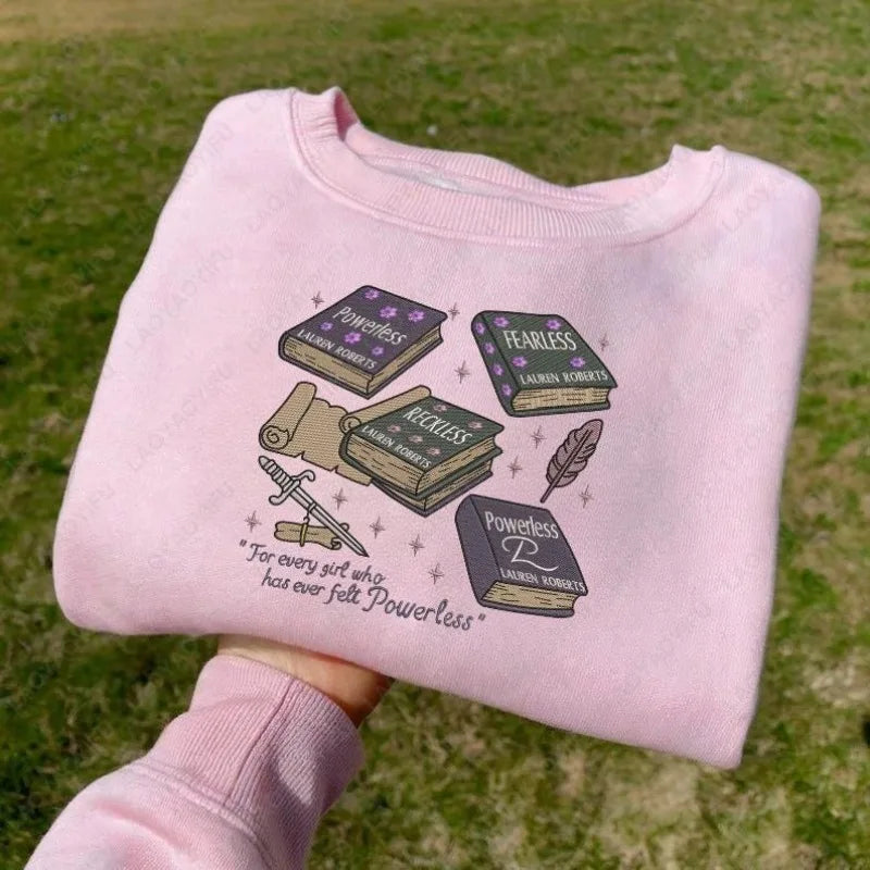 Powerless Series Lauren Roberts Shirt Kai Azer & Paedyn Gray Pullovers Fantasy Bookish Graphic Hoodie Powerful Book Sweatshirt