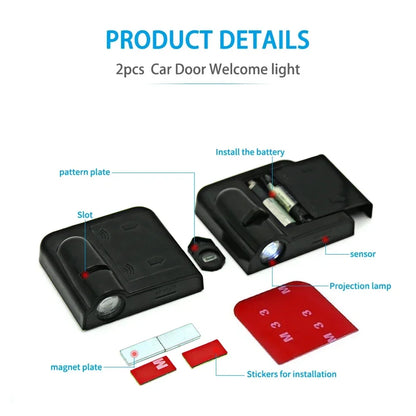 2Pcs For BYD ATTO3 QIN SONG S6 7 E6 TANG YUAN PLUS Auto Car Door HD LED Lamp Projector Courtesy Welcome Light  Accessories