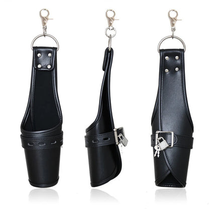 Sex Bondage Strap With Locker Adult Games Cuffs Restraint Hanging Handcuffs Leather Ankle Wrist Suspension Erotic Sex Toys