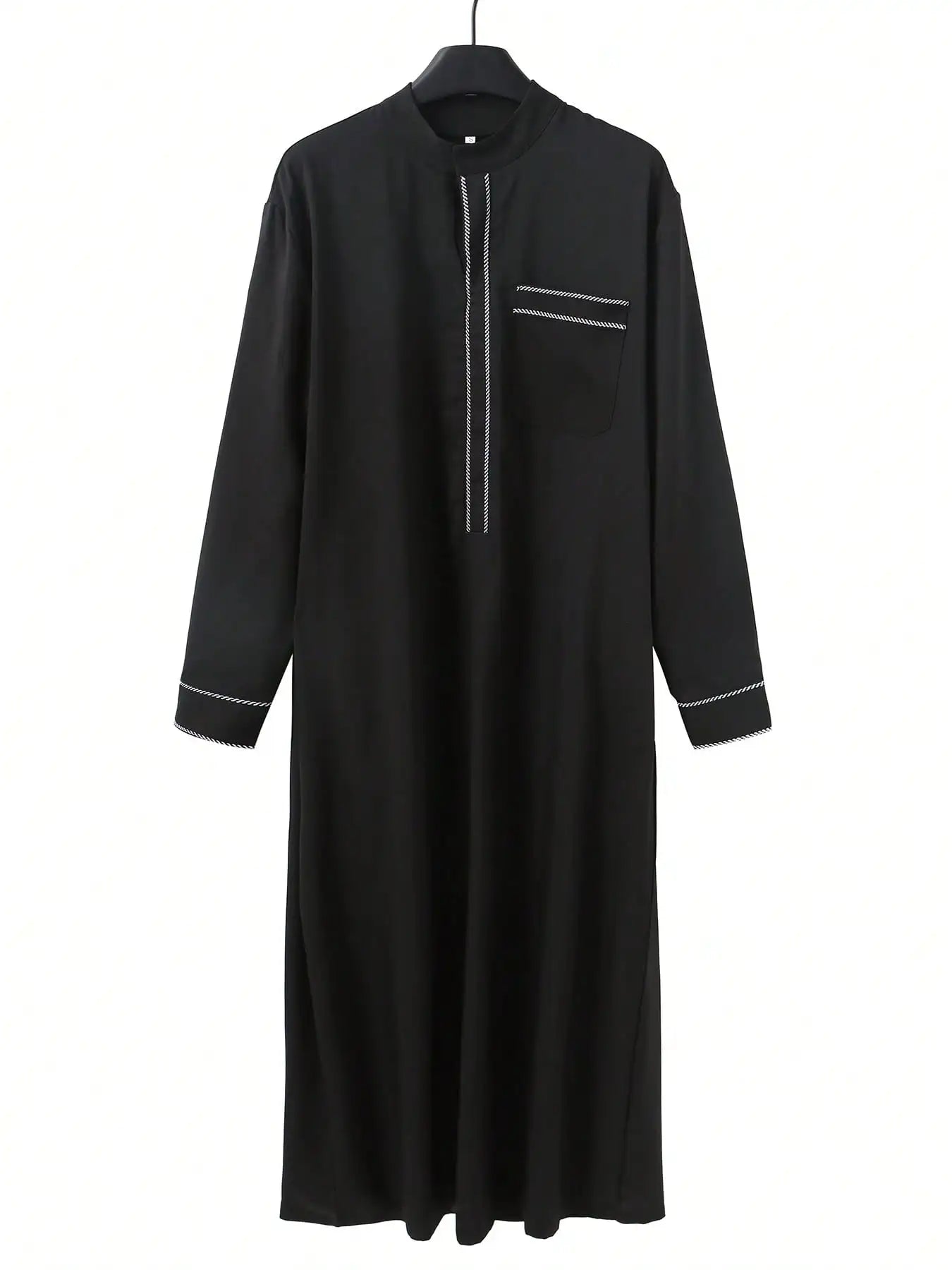 New Muslim men's Thobes Formal wear long sleeve embroidery simple men's loose casual Arabic Islamic national style loose robe