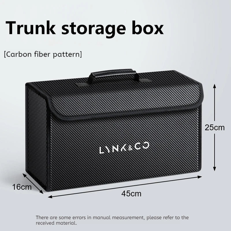 Car Trunk Storage Box Fit For LYNK&CO 01 02 03 05 06 07 08 09 10 Z10 Z20 900 2024 2025 Storage Bag Leather Car Trunk Tool Box