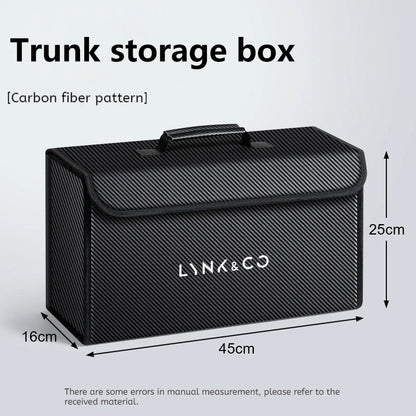 Car Trunk Storage Box Fit For LYNK&CO 01 02 03 05 06 07 08 09 10 Z10 Z20 900 2024 2025 Storage Bag Leather Car Trunk Tool Box