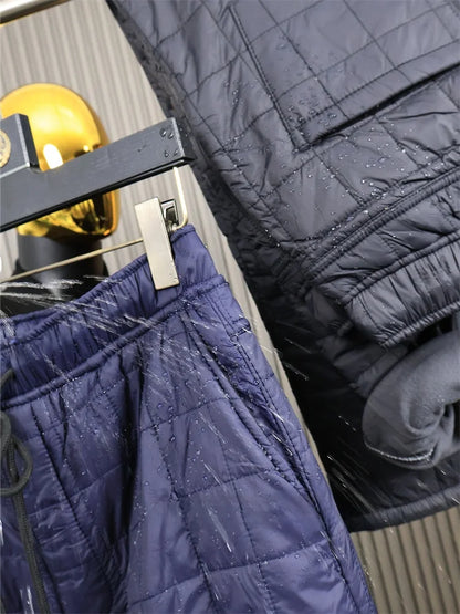 Men's Casual Straight Leg Cotton Pants Fleece Lined Inner Polyester Fashionable Long Trousers Winter Comfortable Cotton Trousers