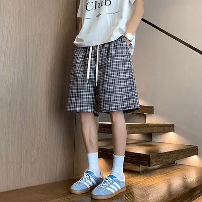 2026 Summer New Plaid Design Casual Drawstring Shorts