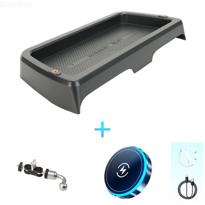 Double Car Phone Holder With Storage Box Base Magsafe Wireless Charger Phone Mount For Suzuki Jimny 2018-2024 2025 JB64 JB74