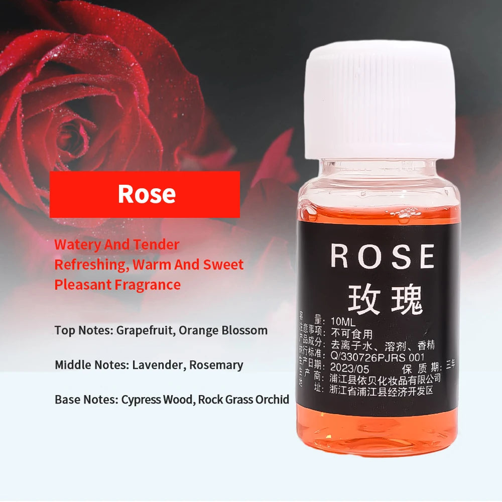 10ml Car Perfume Refill Plant Essential Oil Aroma Diffuser for Fragrance Rose Lemon Jasmine Tea Tree Aroma Diffuser Humidifier