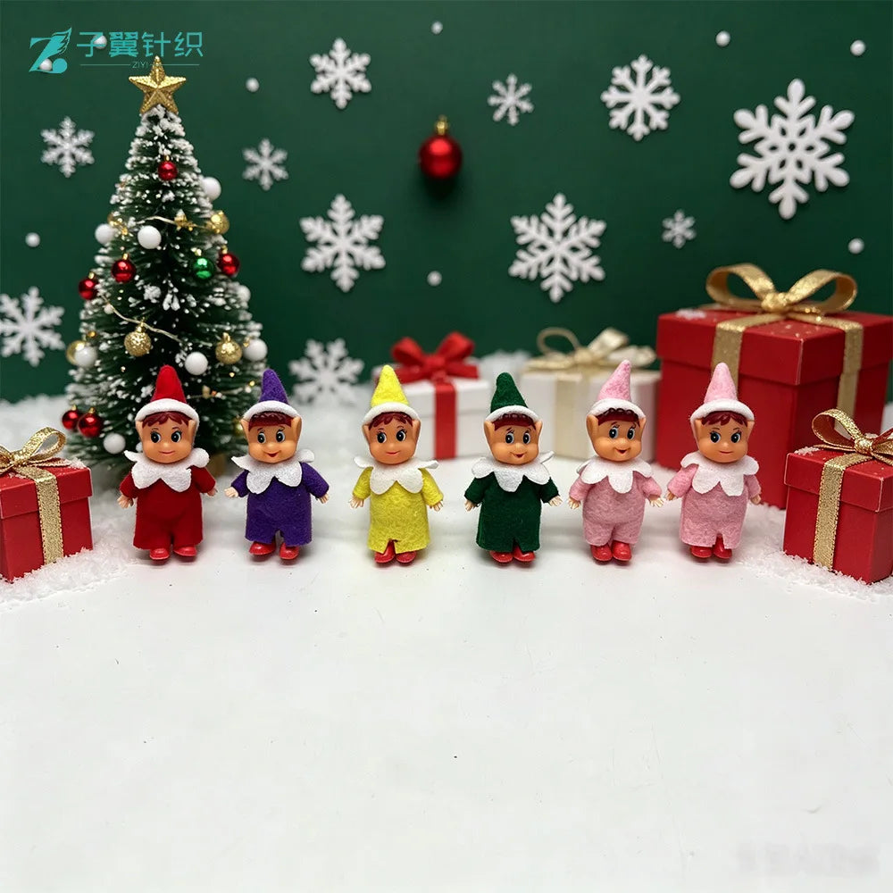 Vinyl Christmas Elf Doll Toy Ornament Christmas Tree Bookshelf Elf Decoration Christmas Gift Toy