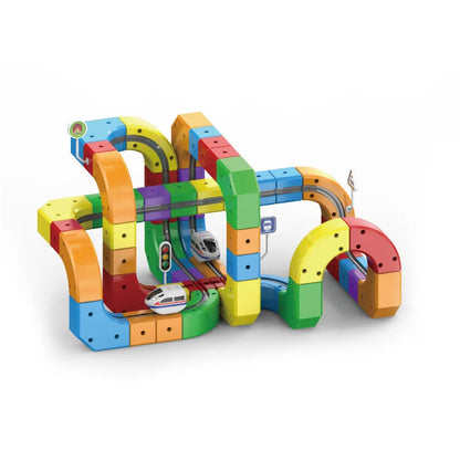 DIY Stem Magnetic Track Car Magnetic Sheet Children'S Puzzle Toy Electric Magical Magnetic Block Anti Gravity Toy Birthday Gift