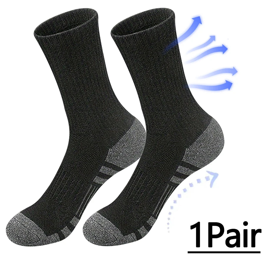 INSELLE Men's Professional Sports Socks, Towel Bottom, Shock Absorbent, Buffer, Arch Protection, Odor proof, Sweat wicking