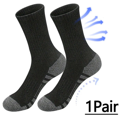 INSELLE Men's Professional Sports Socks, Towel Bottom, Shock Absorbent, Buffer, Arch Protection, Odor proof, Sweat wicking