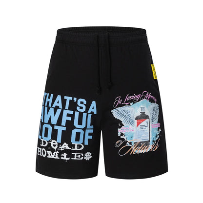 2026 New That's A Awful Lot of Cough Syrup Men's Casual Shorts Snow Mountain Print Shorts Loose Casual Beach Shorts