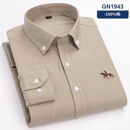 Fashionable Cotton Men's Shirt Long-Sleeved Oxford Soft Comfortable And Breathable Classic Versatile Business Casual Men's Shirt