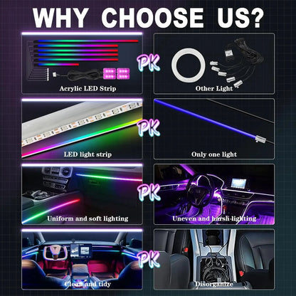 For BMW Only 22 In 1 Neon LED Car  Led Interior Ambient Light Car Acrylic Strip F10 F20 F30 E36 E39 E60 E87 E90 E91 E92 G20 G30