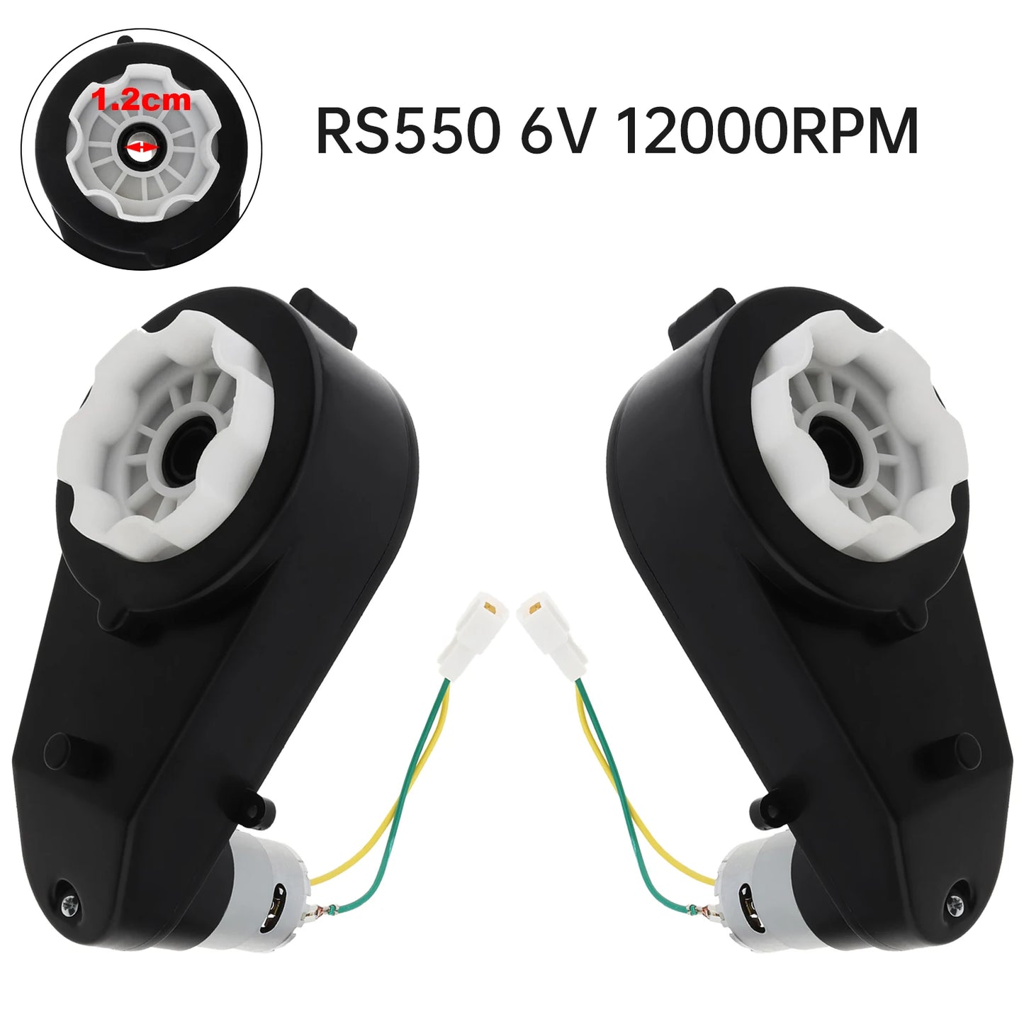 2Pcs RS550/555 Kids Ride On Toys Car Motors Gearbox 6/12/24V Car Wheels Gearbox High Speed DC Motor Tools for Remote Control Car