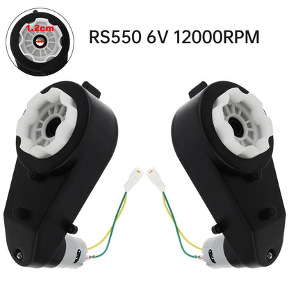 2Pcs RS550/555 Kids Ride On Toys Car Motors Gearbox 6/12/24V Car Wheels Gearbox High Speed DC Motor Tools for Remote Control Car
