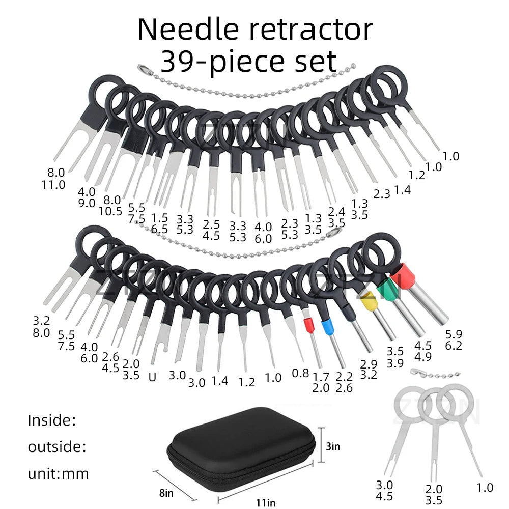 Car Terminal Removal Tool Kit - Wiring Harness Connector Pin Extractor Set with Storage Case for Automotive Electrical Repair