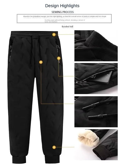 Winter cotton pants for men, plus fat, plus extra size, lamb wool, plus thick wool, winter outerwear, warm, loose, dirt resistan