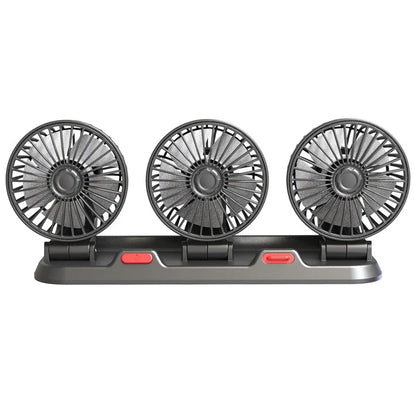 Car Fan 3 Head USB Electric Fan 360° Adjustable 2 Speed Silent Cooling Fan for Car Home Office Desk Automotive Air Circulator