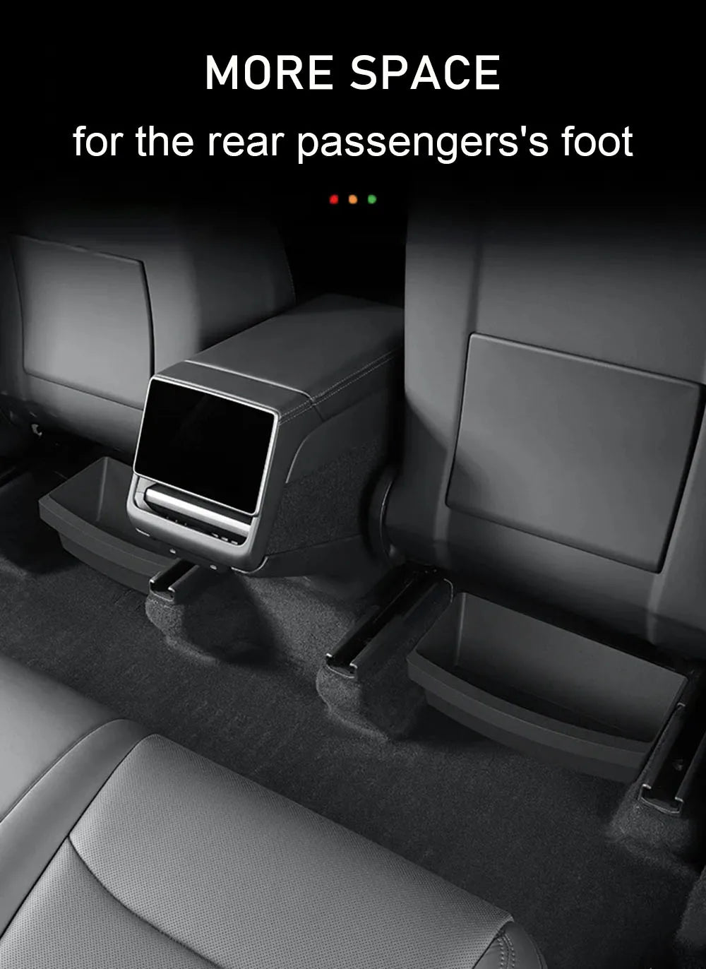 Under Seat Storage Box Organizer for Tesla Model Y Juniper 2025 2026 Underseat Storage Tray Bin Trash Can Car Travel Accessories